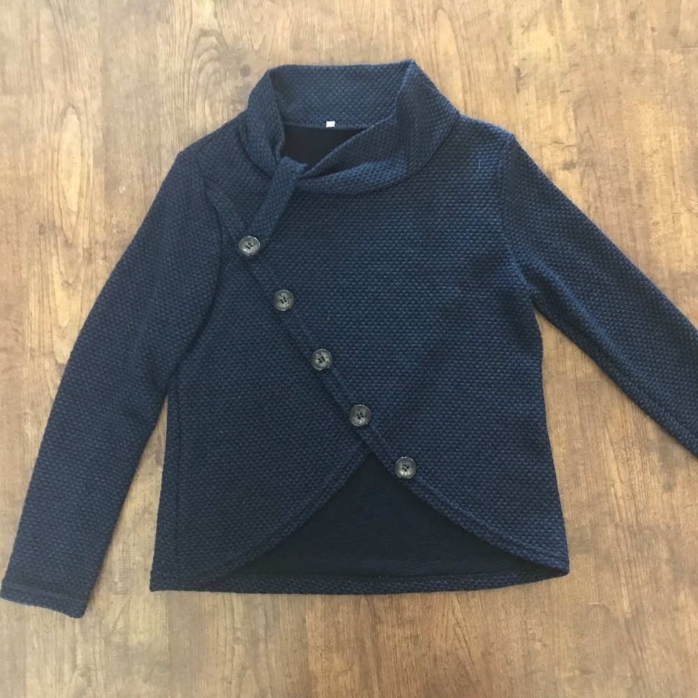 Blue Sweater with Buttons